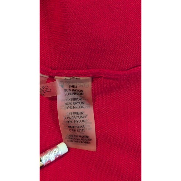 Calvin Klein Women's Long Sleeve Grommet Trim Neck Sweater Red Size Large - Picture 5 of 6